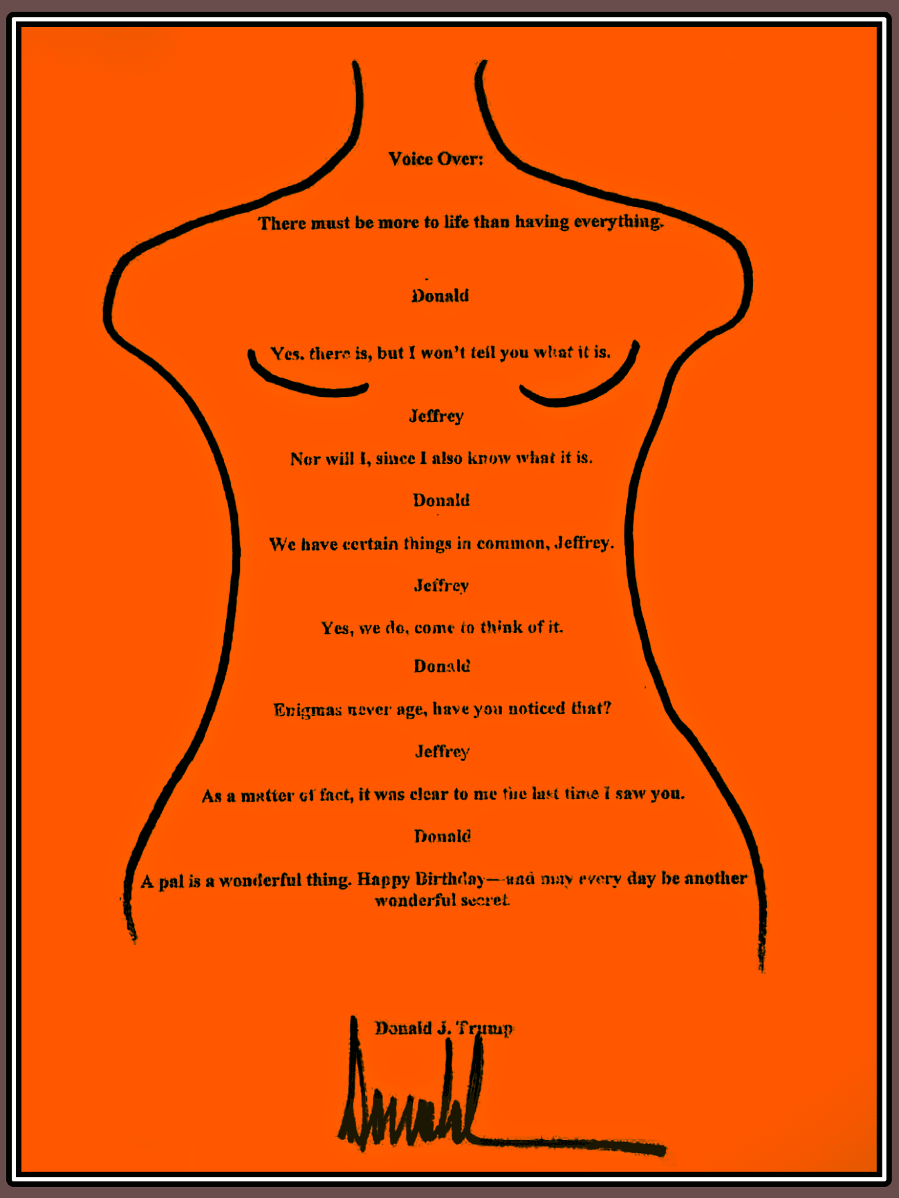 Trump's Birthday Card to Epstein